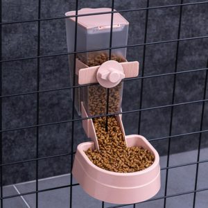 Pet Hanging Feeder Cat Automatic Drinker, Style: Feeder(Pink) (OEM)