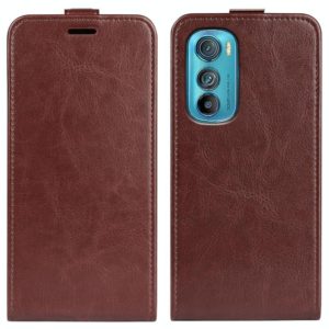 For Motorola Moto Edge 30 5G R64 Texture Vertical Flip Leather Phone Case(Brown) (OEM)