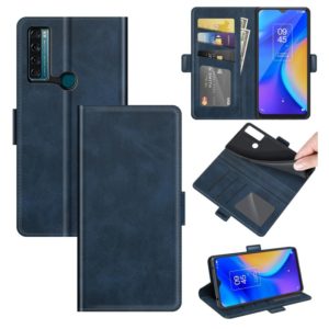 For TCL 20 SE Dual-side Magnetic Buckle Horizontal Flip Leather Case with Holder & Card Slots & Wallet(Blue) (OEM)