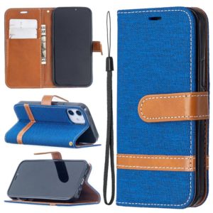 For iPhone 12 mini Color Matching Denim Texture Horizontal Flip Leather Case with Holder & Card Slots & Wallet & Lanyard(Royal Blue) (OEM)