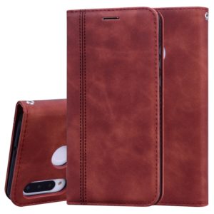 For Huawei P30 Lite Frosted Business Magnetic Horizontal Flip PU Leather Case with Holder & Card Slot & Lanyard(Brown) (OEM)