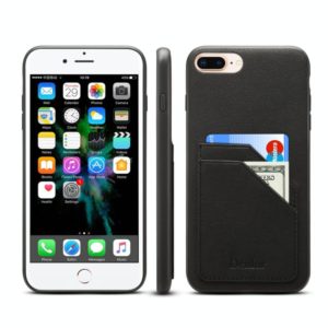 For iPhone 7 Plus / 8 Plus Denior V1 Luxury Car Cowhide Leather Protective Case with Double Card Slots(Black) (Denior) (OEM)
