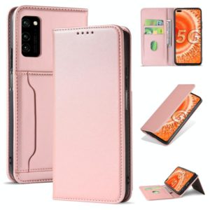 For Huawei Honor V30 Strong Magnetism Liquid Feel Horizontal Flip Leather Case with Holder & Card Slots & Wallet(Rose Gold) (OEM)