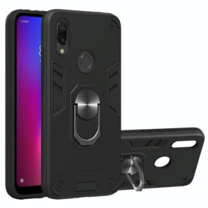 For Xiaomi Redmi 7 / Y3 2 in 1 Armour Series PC + TPU Protective Case with Ring Holder(Black) (OEM)