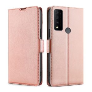 For TCL 30 V 5G T781S Ultra-thin Voltage Side Buckle PU + TPU Leather Phone Case(Rose Gold) (OEM)