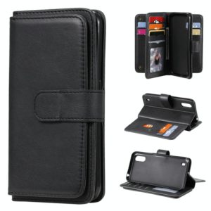 For Samsung Galaxy A01 Multifunctional Magnetic Copper Buckle Horizontal Flip Solid Color Leather Case with 10 Card Slots & Wallet & Holder & Photo Frame(Black) (OEM)