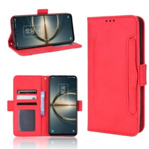 For TCL 30V 5G Skin Feel Calf Pattern Leather Phone Case(Red) (OEM)