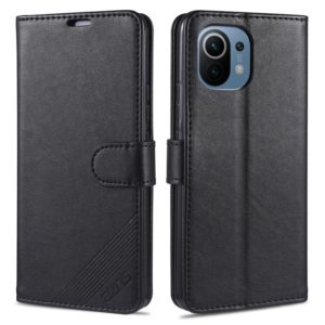 For Xiaomi Mi 11 AZNS Magnetic Calf Texture Horizontal Flip Leather Case with Card Slots & Holder & Wallet(Black) (AZNS) (OEM)