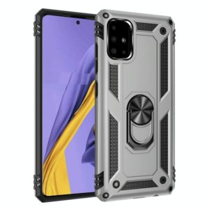 For Galaxy A51 Armor Shockproof TPU + PC Protective Case with 360 Degree Rotation Holder(Silver) (OEM)