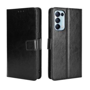 For OPPO Find X3 Lite / Reno5 5G Retro Crazy Horse Texture Horizontal Flip Leather Case with Holder & Card Slots & Lanyard(Black) (OEM)