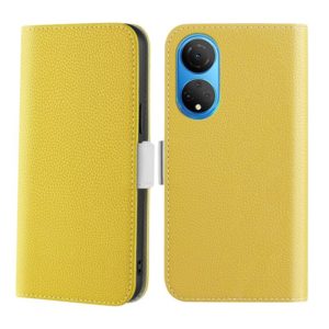 For Honor X7 Candy Color Litchi Texture Leather Phone Case(Yellow) (OEM)