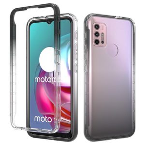 For Motorola Moto G30 Shockproof High Transparency Two-color Gradual Change PC+TPU Candy Colors Phone Protective Case(Black) (OEM)