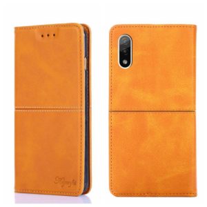 For Sony Xperia ACE II Cow Texture Magnetic Horizontal Flip Leather Phone Case(Light Brown) (OEM)