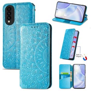 For Huawei nova 8 SE Youth Blooming Mandala Embossed Pattern Magnetic Horizontal Flip Leather Case with Holder & Card Slots & Wallet(Blue) (OEM)