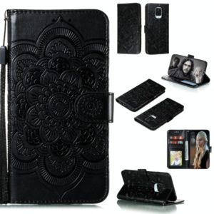 For Xiaomi Redmi Note 9S Mandala Embossing Pattern Horizontal Flip PU Leather Case with Holder & Card Slots & Walle & Lanyard(Black) (OEM)