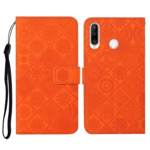 For Huawei P30 lite Ethnic Style Embossed Pattern Horizontal Flip Leather Case with Holder & Card Slots & Wallet & Lanyard(Orange) (OEM)