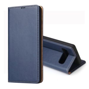 Dermis Texture PU Horizontal Flip Leather Case for Galaxy S10, with Holder & Card Slots & Wallet(Blue) (OEM)