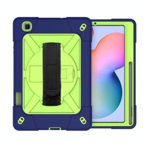 For Samsung Galaxy Tab S6 Lite P610 Contrast Color Robot Shockproof Silicon + PC Protective Case with Holder & Pen Slot(Navy Olivine) (OEM)