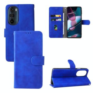 For Motorola Edge X30 Skin Feel Magnetic Buckle Calf Texture Leather Phone Case(Blue) (OEM)