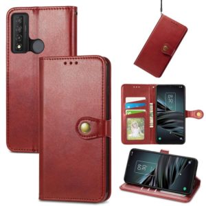 For TCL 20 XE Solid Color Leather Buckle Phone Case(Red) (OEM)