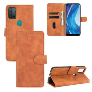 For Ulefone Note 11P Solid Color Skin Feel Magnetic Buckle Horizontal Flip Calf Texture PU Leather Case with Holder & Card Slots & Wallet(Brown) (OEM)