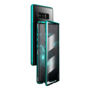 For Samsung Galaxy Note 8 Magnetic Metal Frame Double-sided Tempered Glass Case(Green) (OEM)
