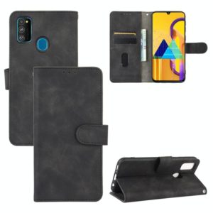 For Samsung Galaxy M30s / M21 Solid Color Skin Feel Magnetic Buckle Horizontal Flip Calf Texture PU Leather Case with Holder & Card Slots & Wallet(Black) (OEM)