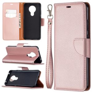 For Nokia 5.3 Litchi Texture Pure Color Horizontal Flip Leather Case with Holder & Card Slots & Wallet & Lanyard(Rose Gold) (OEM)