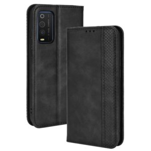 For TCL 205 Magnetic Buckle Retro Texture Leather Phone Case(Black) (OEM)