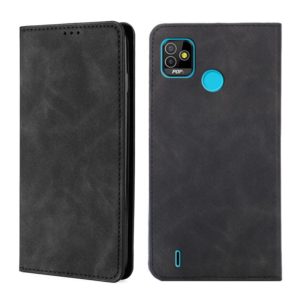For Infinix Tecno Pop 5 Skin Feel Magnetic Horizontal Flip Leather Case with Holder & Card Slots(Black) (OEM)