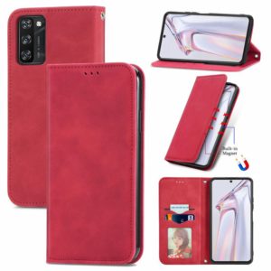 For Blackview A100 Retro Skin Feel Business Magnetic Horizontal Flip Leather Case with Holder & Card Slots & Wallet & Photo Frame(Red) (OEM)