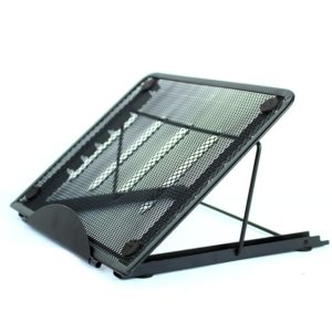 Portable Desktop Folding Cooling Metal Mesh Adjustable Ventilated Holder(Black) (OEM)