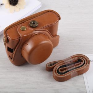 Full Body Camera PU Leather Case Bag with Strap for Fujifilm X100F (Brown) (OEM)