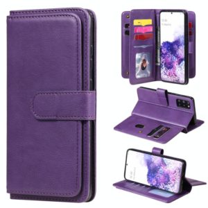 For Samsung Galaxy S20+ 5G Multifunctional Magnetic Copper Buckle Horizontal Flip Solid Color Leather Case with 10 Card Slots & Wallet & Holder & Photo Frame(Purple) (OEM)