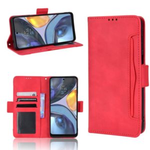 For Motorola Moto G22 Skin Feel Calf Texture Card Slots Leather Phone Case(Red) (OEM)