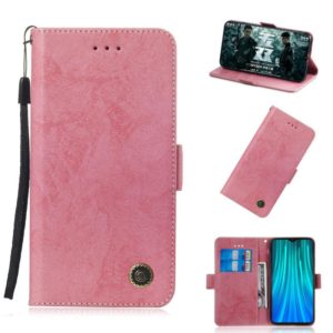 For Xiaomi Redmi Note 8 Pro Retro Horizontal Flip PU Leather Case with Card Slots & Holder(Pink) (OEM)