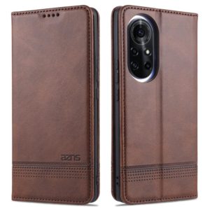 For Huawei nova 8 Pro 5G AZNS Magnetic Calf Texture Horizontal Flip Leather Case with Card Slots & Holder & Wallet(Dark Brown) (AZNS) (OEM)