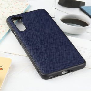 Hella Cross Texture Genuine Leather Protective Case For OnePlus Nord(Blue) (OEM)