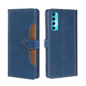 For TCL 20 Pro 5G Skin Feel Straw Hat Magnetic Buckle Leather Phone Case(Blue) (OEM)
