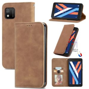 For Wiko Y52 Retro Skin Feel Magnetic Horizontal Flip Leather Phone Case(Brown) (OEM)
