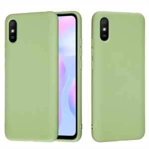 For Xiaomi Redmi 9A Pure Color Liquid Silicone Shockproof Full Coverage Case(Green) (OEM)