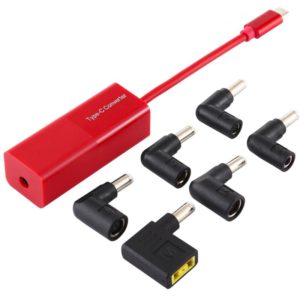Laptop Power Adapter 65W USB-C / Type-C Converter to 6 in 1 Power Adapter (Red) (OEM)