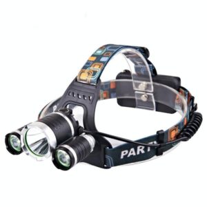 Strong Light Long-Range Rechargeable Three-Head Lamp Outdoor Fishing Lamp Led Head-Mounted Flashlight (1T6 x 2XPE Without Battery) (OEM)