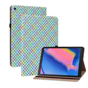 For Samsung Galaxy Tab A 8.0 2019 T290 Color Weave Leather Tablet Case with Holder(Rainbow) (OEM)