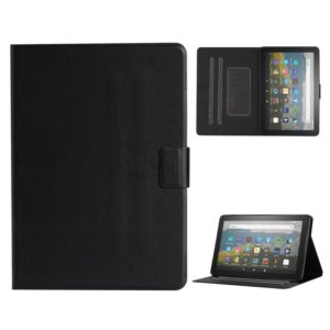 For Amazon Fire HD 10 (2021) Pure Color Horizontal Flip Leather Case with Card Slots & Holder & Sleep / Wake-up Function(Black) (OEM)