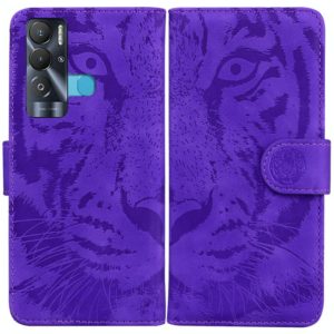 For Tecno Pova Neo LE6 Tiger Embossing Pattern Horizontal Flip Leather Phone Case(Purple) (OEM)