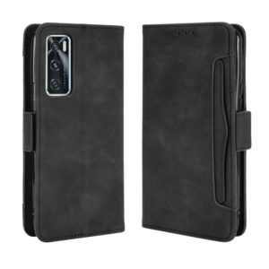 For vivo V20 SE/Y70 2020 Wallet Style Skin Feel Calf Pattern Leather Case ，with Separate Card Slot(Black) (OEM)