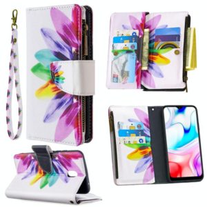 For Xiaomi Redmi 8A Colored Drawing Pattern Zipper Horizontal Flip Leather Case with Holder & Card Slots & Wallet(Sun Flower) (OEM)
