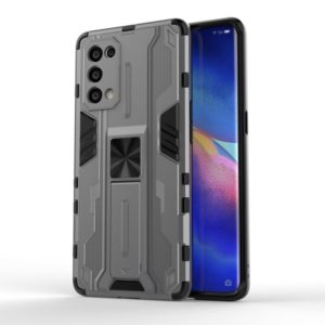 For OPPO Reno5 Pro 5G Supersonic PC + TPU Shock-proof Protective Case with Holder(Gray) (OEM)