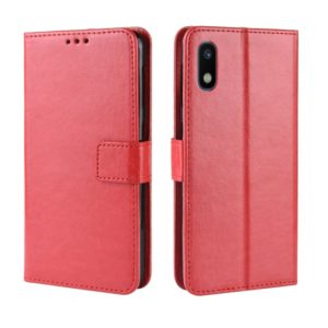 Retro Crazy Horse Texture Horizontal Flip Leather Case for Galaxy A10e , with Holder & Card Slots & Photo Frame(Red) (OEM)